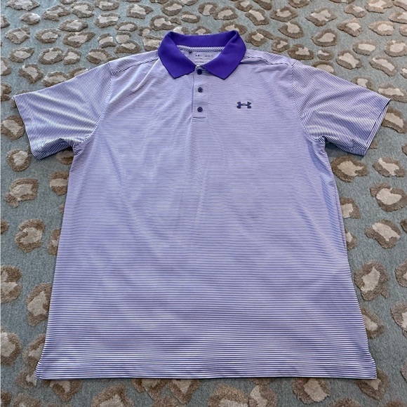 Under Armour Other - Under Armour Men's Striped Purple Polo Shirt